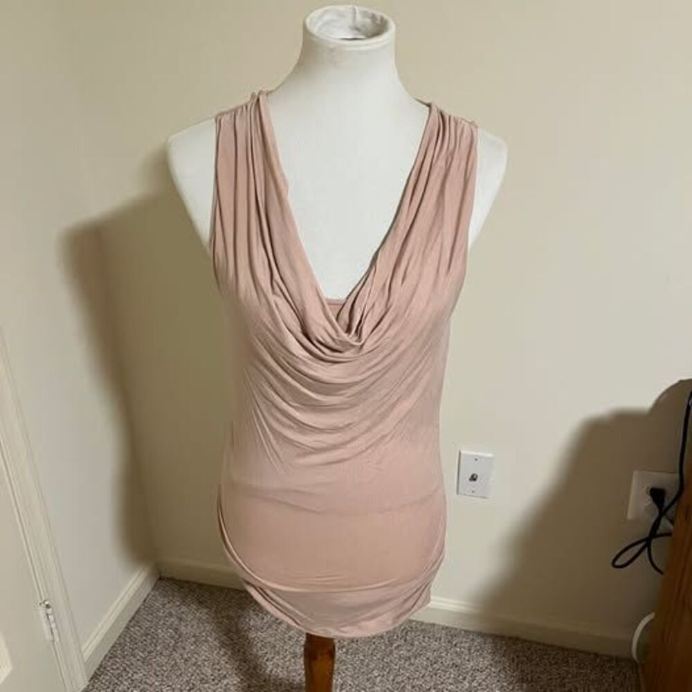 CAbi Nude Cowl Neck Tank Top XS